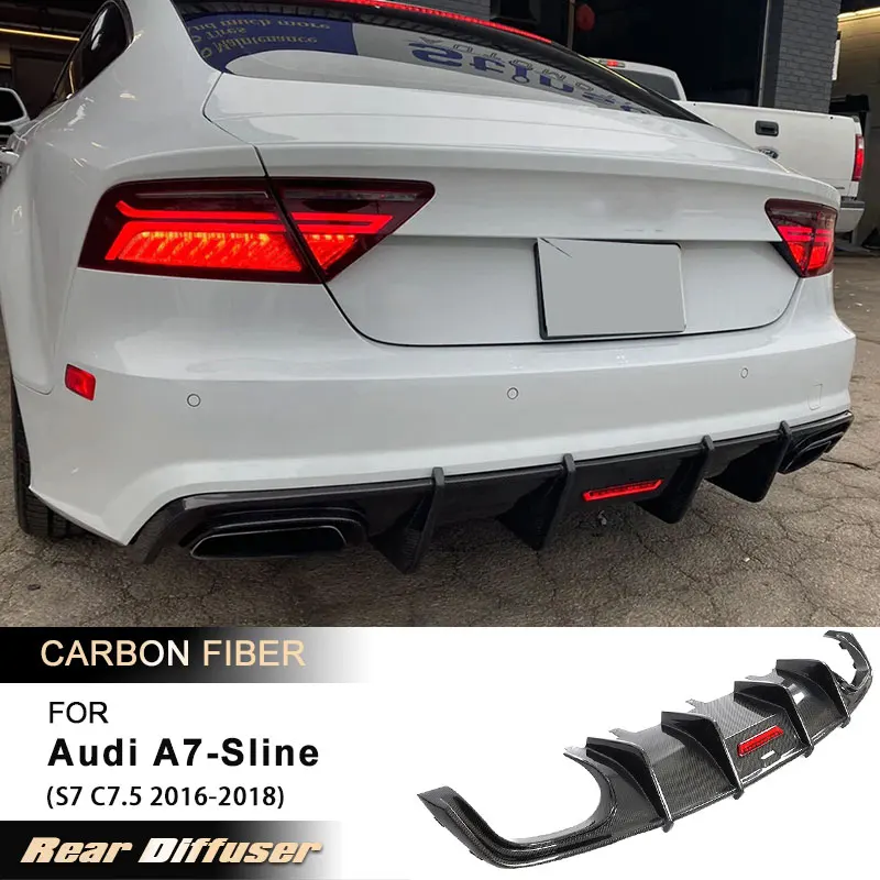 Задний бампер автомобиля, диффузор, спойлер для Audi A7-Sline S7 C7.5 2016-2018, гоночный задний фартук, губа с легкими комплектами кузова, углеродное волокно
Задний бампер автомобиля, диффузор, спойлер для Audi A7-Sline S7 C7.5 2016-2018, гоночный задний фартук, губа с легкими комплектами кузова, углеродное волокно