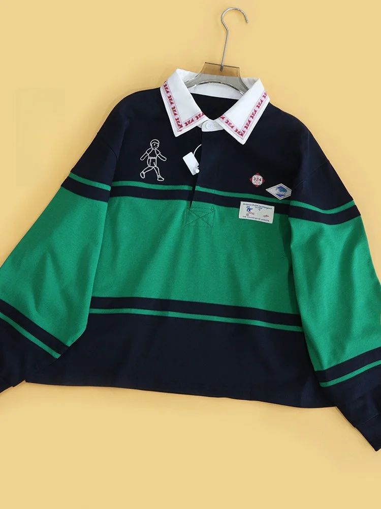 Green Patchwork Embroidered Knitwear Autumn Winter College Style Women's Long Sleeve Crew Neck Cotton Blend Fashion Top
Green Patchwork Embroidered Knitwear Autumn Winter College Style Women's Long Sleeve Crew Neck Cotton Blend Fashion Top