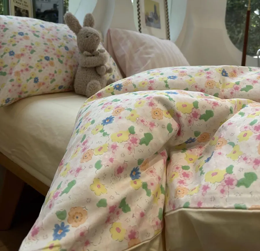 Sweet cute colorful flower bedding set single double,twin full queen floral cotton home textile bed sheet pillowcase quilt cover
Sweet cute colorful flower bedding set single double,twin full queen floral cotton home textile bed sheet pillowcase quilt cover