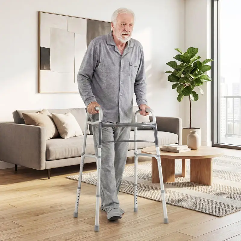 2-Button Folding Walker Lightweight with 7-Level Adjustable Height
2-Button Folding Walker Lightweight with 7-Level Adjustable Height