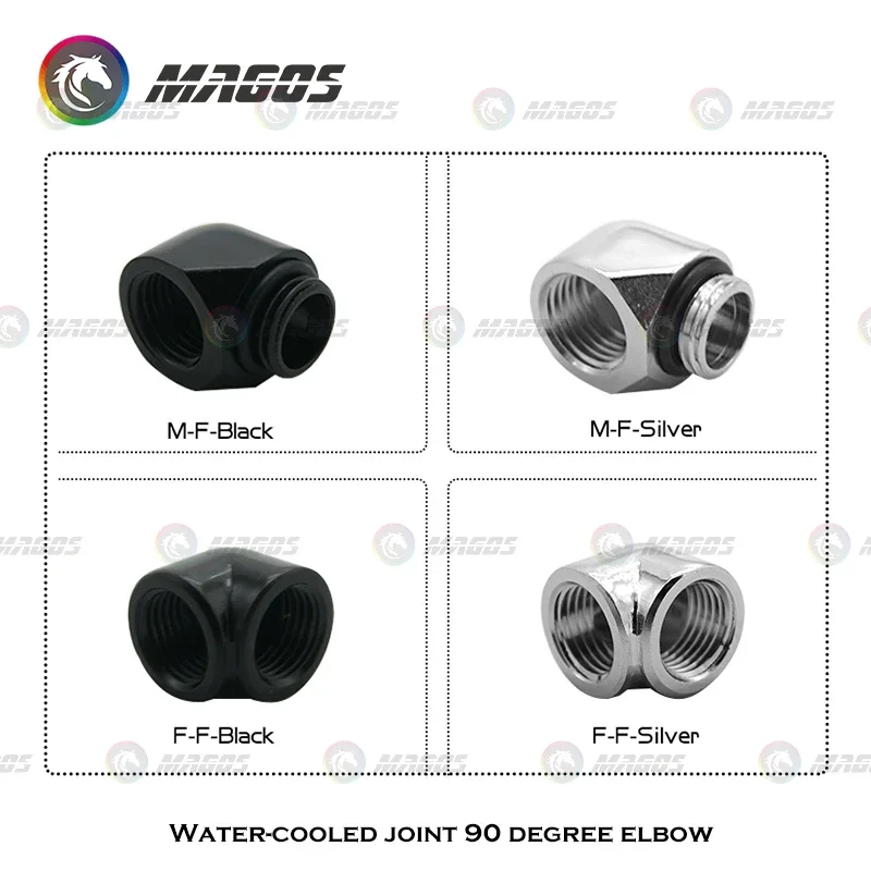 2PCS 90 Degree Male To Female Angle Fittings,G1/4" Thread Female to Female Elbow Adapter,PC Water Cooling Connector Black/Silver
2PCS 90 Degree Male To Female Angle Fittings,G1/4" Thread Female to Female Elbow Adapter,PC Water Cooling Connector Black/Silver