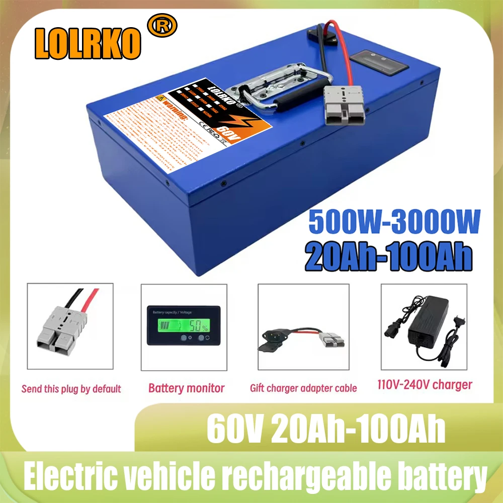 18650 lithium-ion battery, new 60V20AH-100AH, built-in BMS35AH, fast air transportation, application 500W-3000W
18650 lithium-ion battery, new 60V20AH-100AH, built-in BMS35AH, fast air transportation, application 500W-3000W