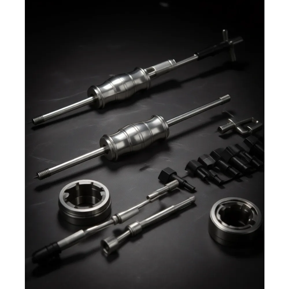 12 Piece Blind Hole Bearing Puller Set with Slide Hammer and 8 Expandable Collets 8 to 32MM
12 Piece Blind Hole Bearing Puller Set with Slide Hammer and 8 Expandable Collets 8 to 32MM