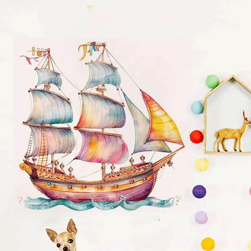 Whimsical Boat Wall Stickers Art Decal for Children's Room Living Room Sofa Background Decor Creative Home Decoration AA284
Whimsical Boat Wall Stickers Art Decal for Children's Room Living Room Sofa Background Decor Creative Home Decoration AA284