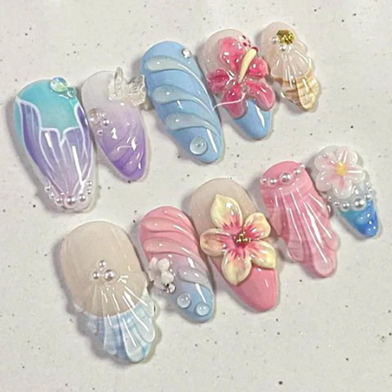 24Pcs French Gradient Fake Nails Press on Mid-length Almond Reusable False Nails 3D Flower Butterfly Pearl Full Cover Nails Tips
24Pcs French Gradient Fake Nails Press on Mid-length Almond Reusable False Nails 3D Flower Butterfly Pearl Full Cover Nails Tips
