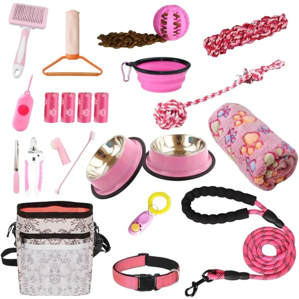 Complete 22 Piece Pink Puppy Training Kit Ideal Gift for New Dog Owners
Complete 22 Piece Pink Puppy Training Kit Ideal Gift for New Dog Owners