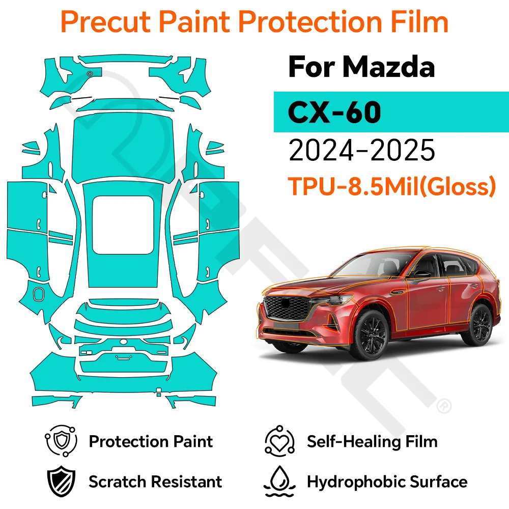 For Mazda CX-60 2025 Full Car Precut Clear 8.5Mil TPU PPF Paint Protective Film Scratch-Resistant External Protective Accessorie
For Mazda CX-60 2025 Full Car Precut Clear 8.5Mil TPU PPF Paint Protective Film Scratch-Resistant External Protective Accessorie
