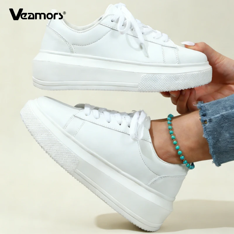 Женские белые туфли на платформе VEAMORS, модные массивные туфли из искусственной кожи, мужские повседневные прогулочные туфли, стильная уличная обувь, водонепроницаемая.
Женские белые туфли на платформе VEAMORS, модные массивные туфли из искусственной кожи, мужские повседневные прогулочные туфли, стильная уличная обувь, водонепроницаемая.