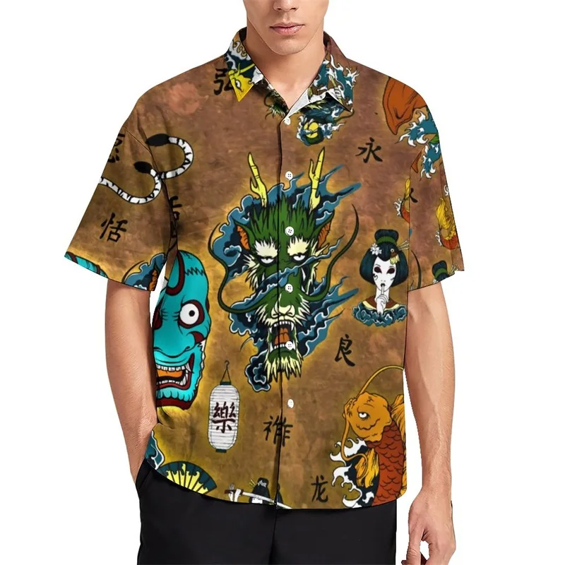 Full Print Dragon Pattern Men's Hawaiian Shirt Summer Oversized Short Sleeve Casual Beach Shirts Breathable Camping Aloha Shirt
Full Print Dragon Pattern Men's Hawaiian Shirt Summer Oversized Short Sleeve Casual Beach Shirts Breathable Camping Aloha Shirt