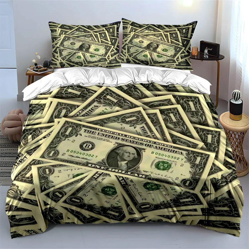 "Money-Themed Three-Piece Decoration" Soft Skin-Friendly Bedding Set Includes 1 Duvet Cover And 2 Pillowcase, Gift
"Money-Themed Three-Piece Decoration" Soft Skin-Friendly Bedding Set Includes 1 Duvet Cover And 2 Pillowcase, Gift