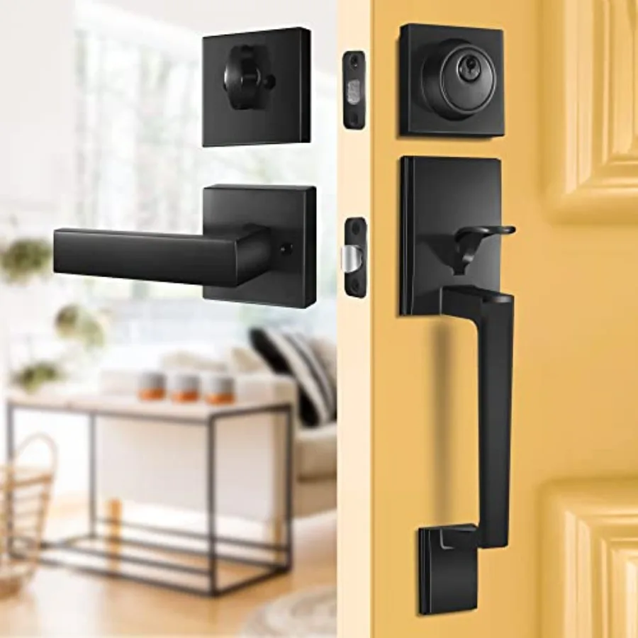 Front with Single Cylinder Deadbolt, Front Set, Exterior and Lever
Front with Single Cylinder Deadbolt, Front Set, Exterior and Lever