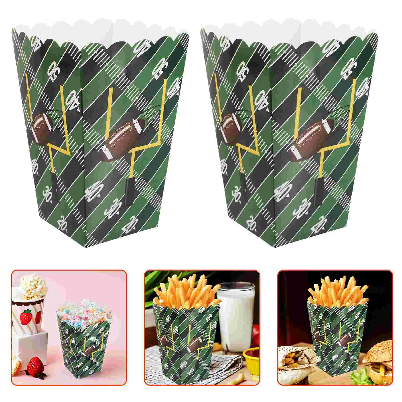 50pcs Versatile Football Popcorn Boxes Practical Candy Containers Rugby Printing Popcorn Holders for Sports Events Party Treats
50pcs Versatile Football Popcorn Boxes Practical Candy Containers Rugby Printing Popcorn Holders for Sports Events Party Treats
