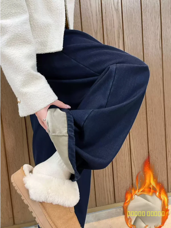 Thiened Fce Широкие брюки женские свободные прямые брюки осень-зима новые джинсы с высокой талией из жесткого волокна синего цвета
Thiened Fce Широкие брюки женские свободные прямые брюки осень-зима новые джинсы с высокой талией из жесткого волокна синего цвета