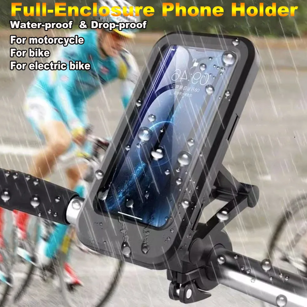 Waterproof Mobile Phone Holder for Motorcycle Bike Universal Adjustable Cycling GPS Holder/Stand with Touch-Screen Phone Cover
Waterproof Mobile Phone Holder for Motorcycle Bike Universal Adjustable Cycling GPS Holder/Stand with Touch-Screen Phone Cover