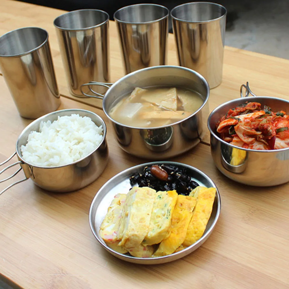 1 Set Stainless Steel Camping Cookware Set Lightweight Non-Stick Portable Cooking Kit For Outdoor Picnic Hiking Camping Supplies
1 Set Stainless Steel Camping Cookware Set Lightweight Non-Stick Portable Cooking Kit For Outdoor Picnic Hiking Camping Supplies