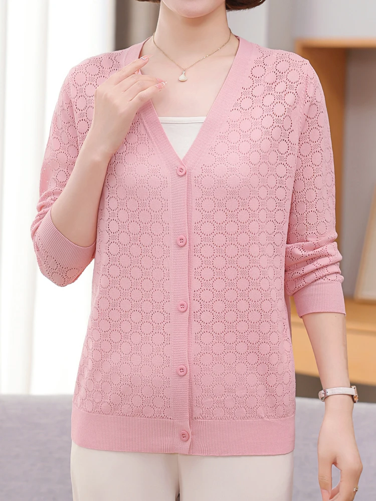 Solid Hollow Cardigans Sweater Women Autumn Knitted Sweater Top Femme Korean Fashion Single-breasted Female Cardigan
Solid Hollow Cardigans Sweater Women Autumn Knitted Sweater Top Femme Korean Fashion Single-breasted Female Cardigan