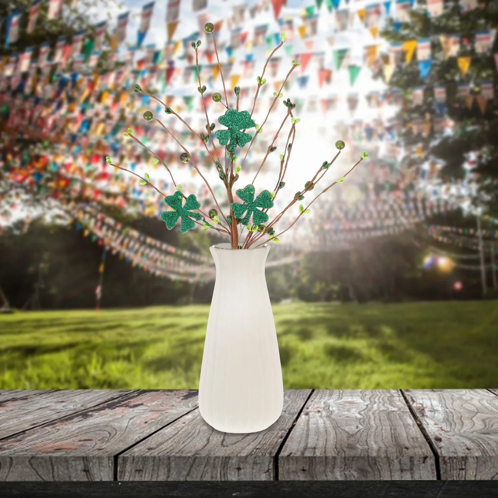 Simulated Four-leaf Clover Artificial Shamrocks Greenery Fake Plants Decors Stem Branch Wedding
Simulated Four-leaf Clover Artificial Shamrocks Greenery Fake Plants Decors Stem Branch Wedding