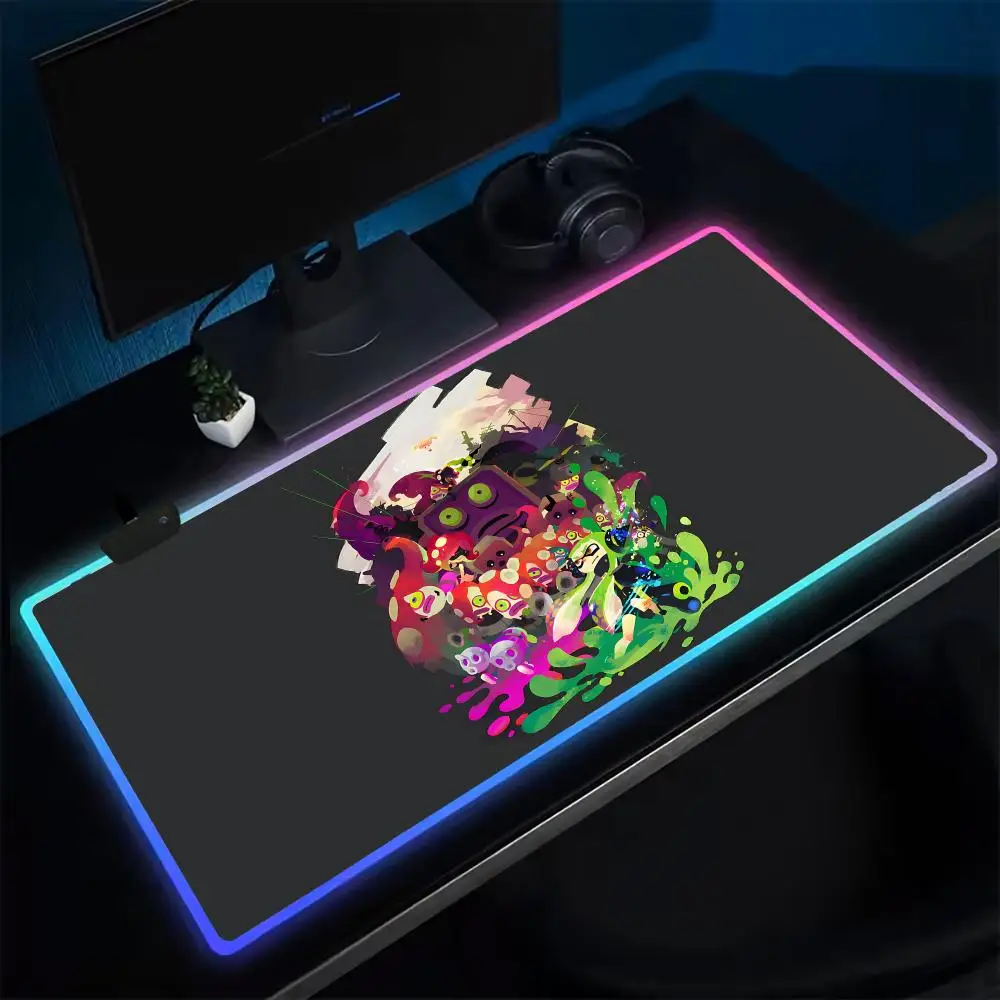Коврик для мыши Gamer Splatoon, игровой коврик для мыши в стиле аниме, светодиодные настольные коврики с подсветкой, резиновые настольные коврики XXL RGB
Коврик для мыши Gamer Splatoon, игровой коврик для мыши в стиле аниме, светодиодные настольные коврики с подсветкой, резиновые настольные коврики XXL RGB