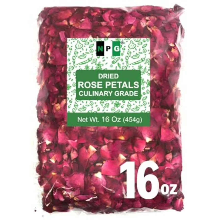 NPG Culinary Grade Rose Petals 16 Oz, Edible Dried Roses for Tea, Baking, Cooking, Garnish, Cocktails and Crafts
NPG Culinary Grade Rose Petals 16 Oz, Edible Dried Roses for Tea, Baking, Cooking, Garnish, Cocktails and Crafts
