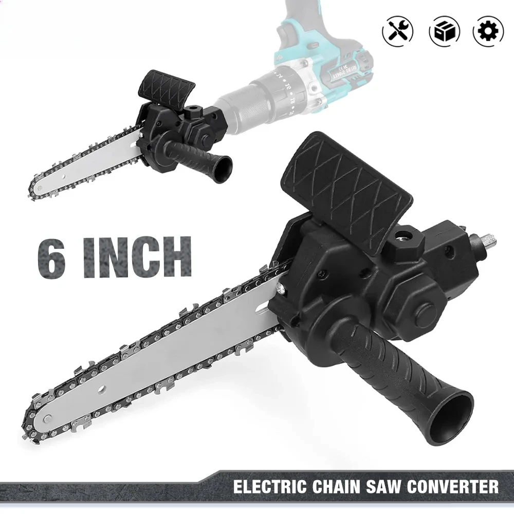 6 Inch Electric Chainsaw, Electric Drill Conversion Electric Chainsaw Adapter, Home Cordless Mini Chainsaw, Wood Cutting Tools
6 Inch Electric Chainsaw, Electric Drill Conversion Electric Chainsaw Adapter, Home Cordless Mini Chainsaw, Wood Cutting Tools