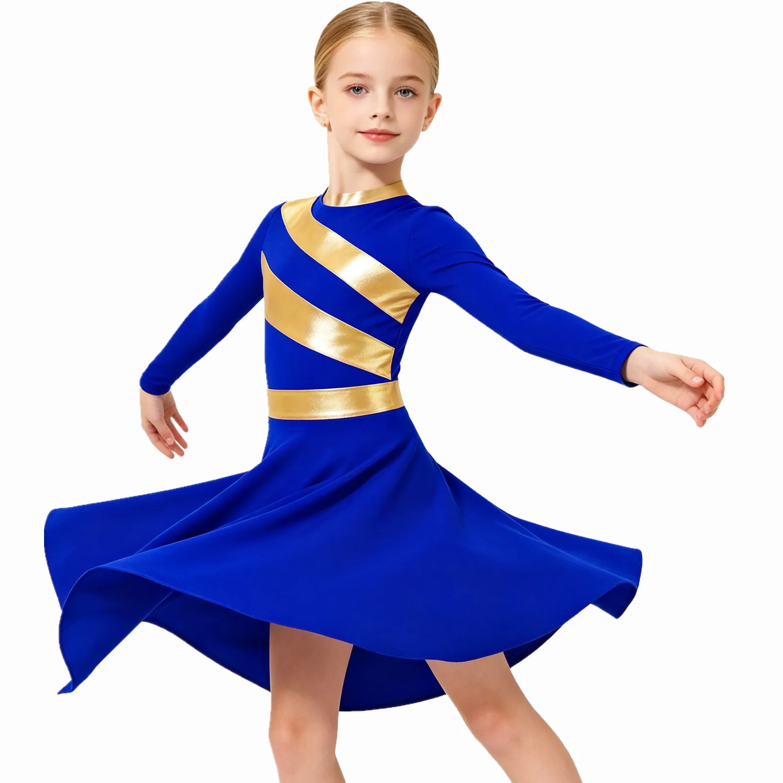 Kids Girls Metallic Liturgical Praise Worship Christian Dance Robe Tunic Dresses Ballet Lyrical Dance Choir Performance Costume
Kids Girls Metallic Liturgical Praise Worship Christian Dance Robe Tunic Dresses Ballet Lyrical Dance Choir Performance Costume