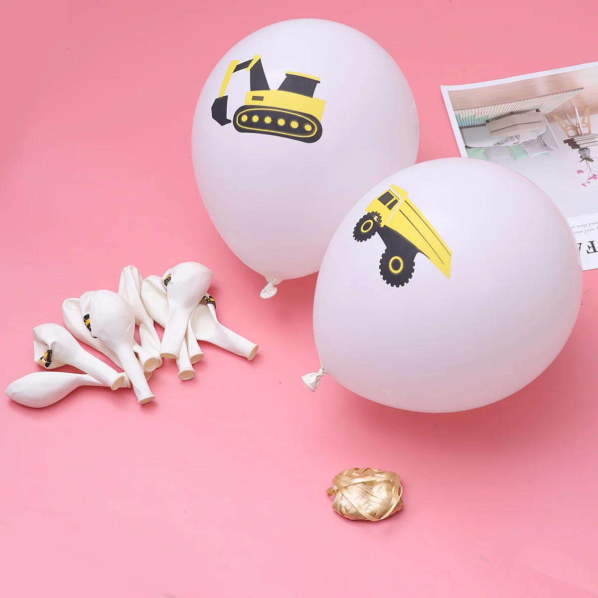 12 Inch Digger Printed Latex Balloons Set Party Decor Dumper Golden Sequins Car Balloon Decorations Digger Balloons 
12 Inch Digger Printed Latex Balloons Set Party Decor Dumper Golden Sequins Car Balloon Decorations Digger Balloons