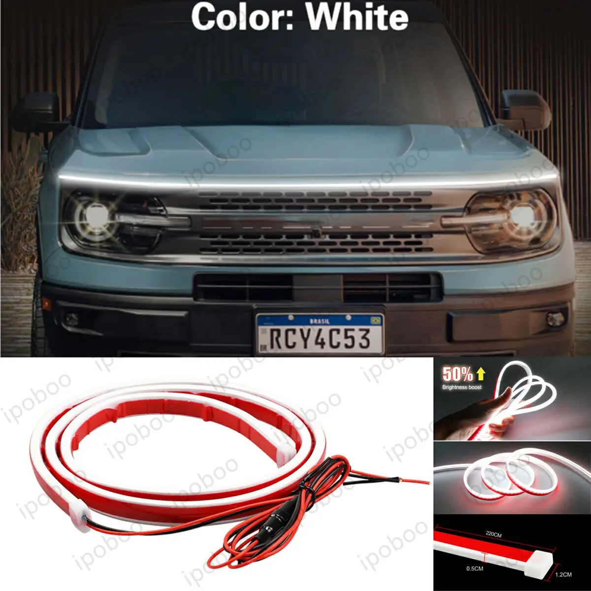 86" LED Hood Light Strip For Ford Bronco 2021-2023 Flexible Dynamic Scan Start Up Hoodbeam Kit Engine Cover Decoration Light
86" LED Hood Light Strip For Ford Bronco 2021-2023 Flexible Dynamic Scan Start Up Hoodbeam Kit Engine Cover Decoration Light