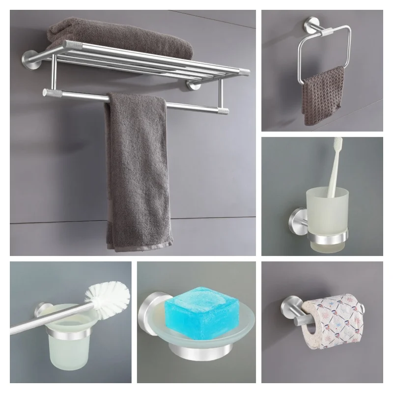 Bathroom Hardware 304 Stainless Steel Brushed Towel Rack Toilet Paper Holder Soap Holder Towel Bar Toilet Bathroom Accessories
Bathroom Hardware 304 Stainless Steel Brushed Towel Rack Toilet Paper Holder Soap Holder Towel Bar Toilet Bathroom Accessories