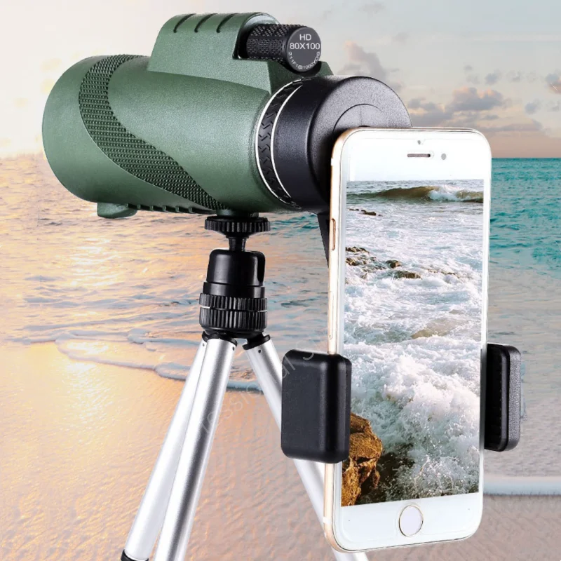 80x100 High-definition Monocular Telescope Zoom Function Powerful Binocular Telescope Remote Hunting Camping Phone Clip
80x100 High-definition Monocular Telescope Zoom Function Powerful Binocular Telescope Remote Hunting Camping Phone Clip