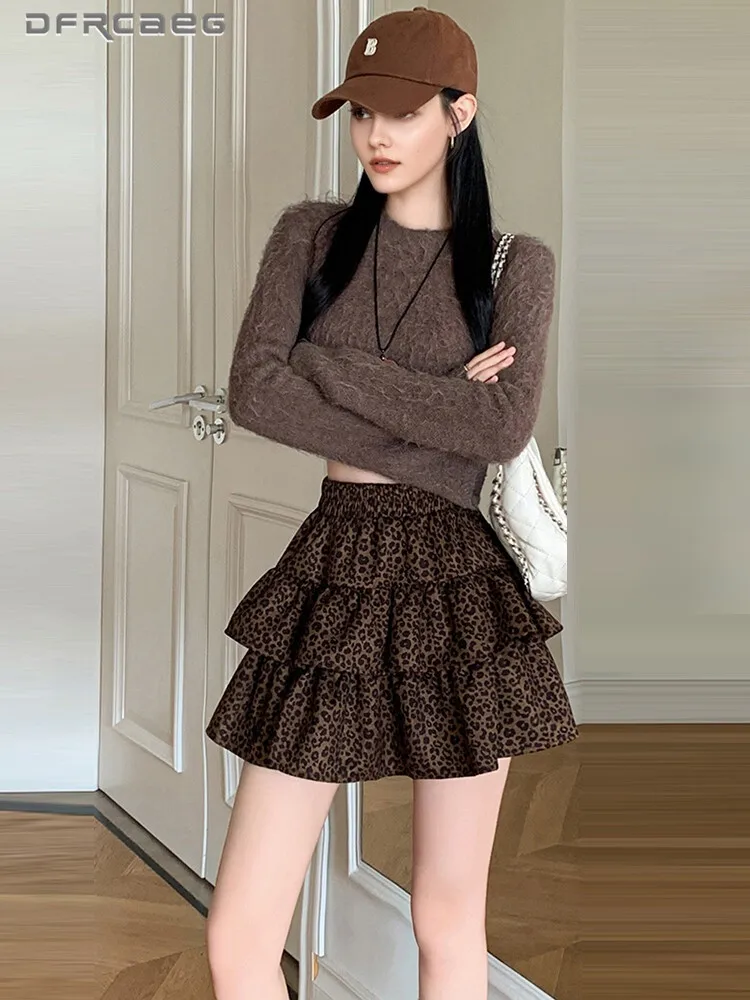 Осенне-зимняя юбка-торт с леопардовым принтом для женщин, американская ретро Y2k с эластичной резинкой на талии, популярные милые короткие юбки женские
Осенне-зимняя юбка-торт с леопардовым принтом для женщин, американская ретро Y2k с эластичной резинкой на талии, популярные милые короткие юбки женские