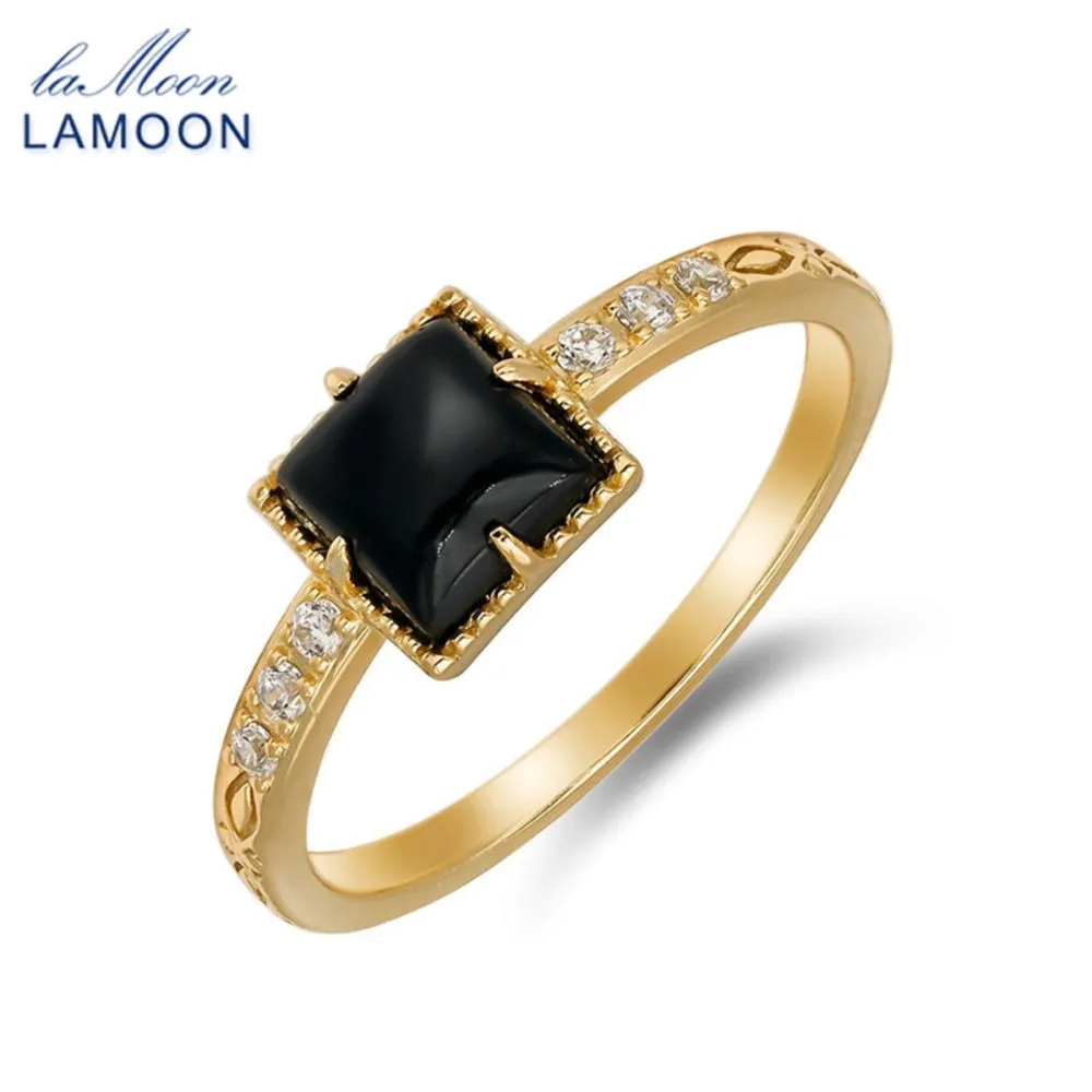 LAMOON Natural Black Agate Gemstone Ring For Women Luxury Elegant 925 Sterling Silver Gold Plated Aniversary Fine Jewelry Gift 
LAMOON Natural Black Agate Gemstone Ring For Women Luxury Elegant 925 Sterling Silver Gold Plated Aniversary Fine Jewelry Gift