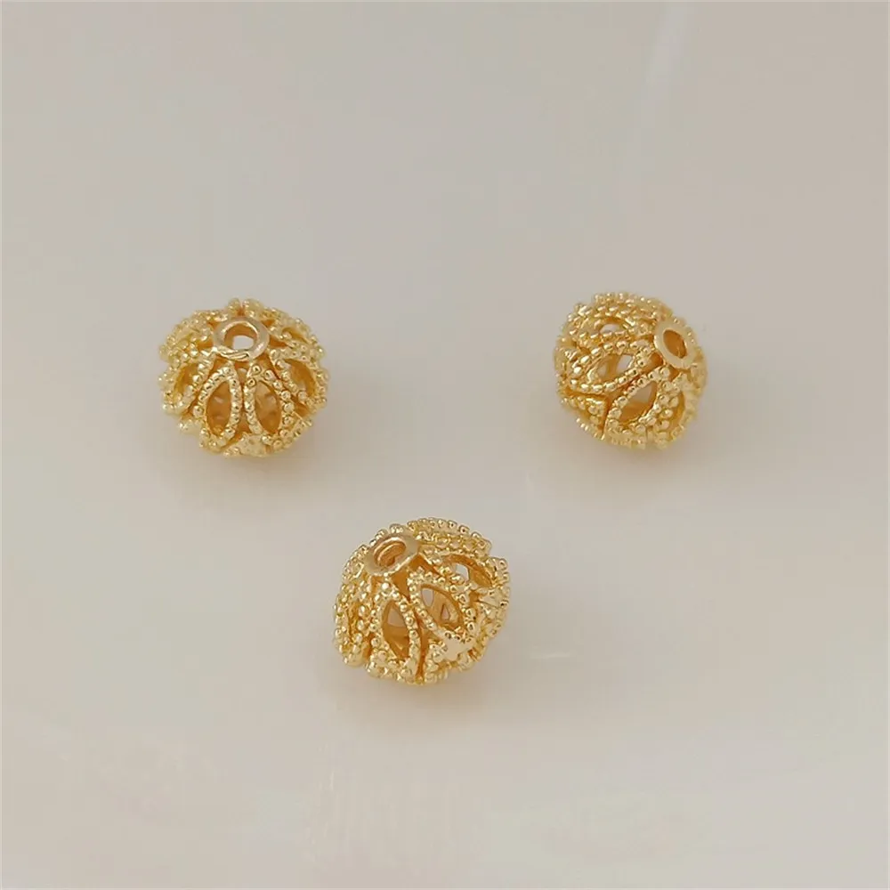 14K Copper Gold Embossed Patterned Hollowed-out Flying Saucer Beads 10*8mm Strung Beads with Loose Beads DIY Handmade Jewelry
14K Copper Gold Embossed Patterned Hollowed-out Flying Saucer Beads 10*8mm Strung Beads with Loose Beads DIY Handmade Jewelry