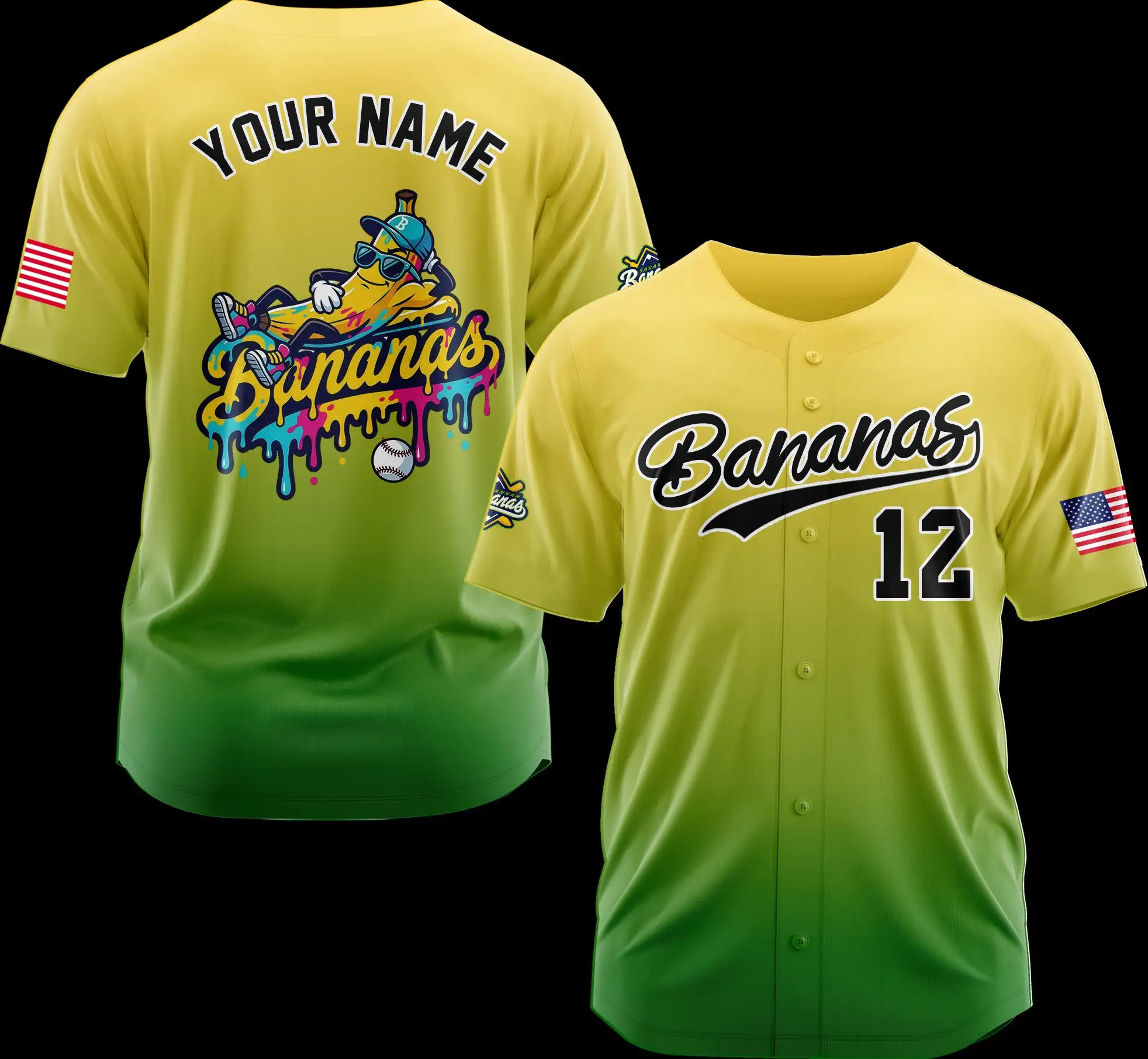 Banana Team Baseball Jersey Custom Name Number Mens Sports Shirt Breathable Quick Dry Fan Gift Uniform Top
Banana Team Baseball Jersey Custom Name Number Mens Sports Shirt Breathable Quick Dry Fan Gift Uniform Top