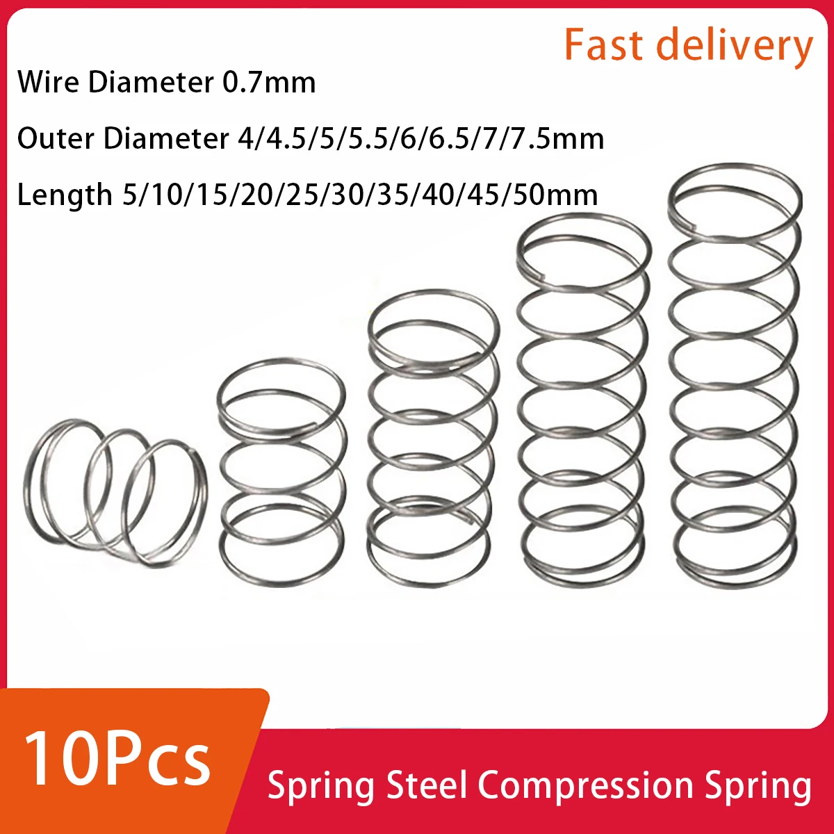 10Pcs Spring Steel Compression Spring Needle Nose Pliers Accessory Part Wire Diameter0.8mm Outer Diameter 9.5-14mm Length10-50mm
10Pcs Spring Steel Compression Spring Needle Nose Pliers Accessory Part Wire Diameter0.8mm Outer Diameter 9.5-14mm Length10-50mm