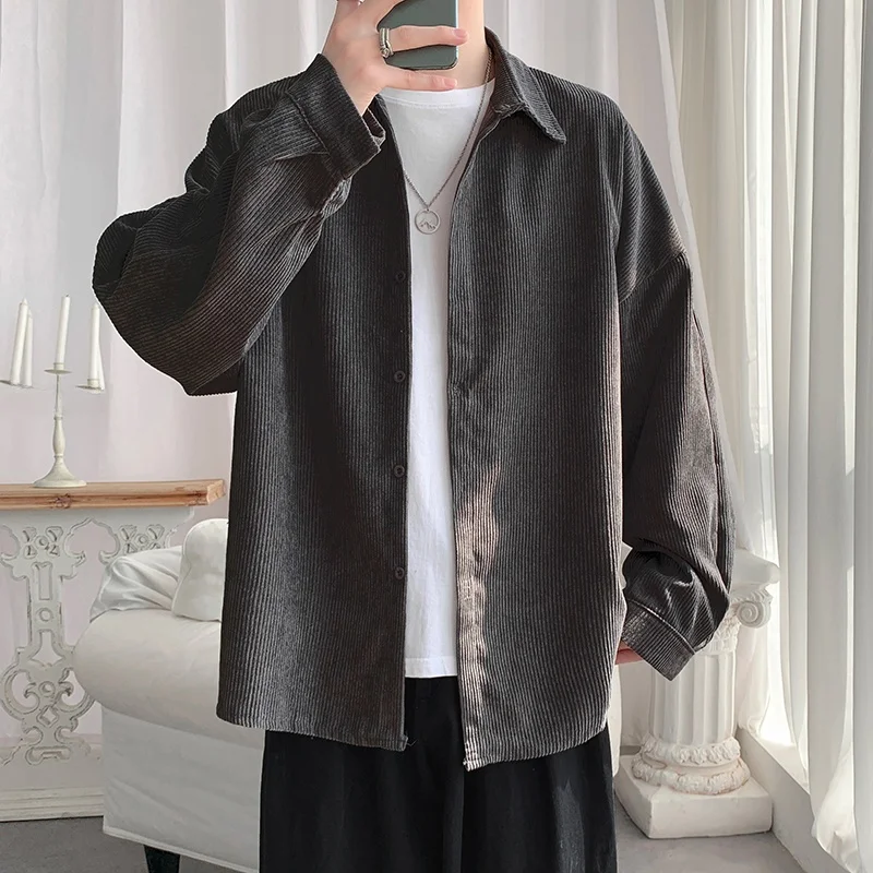 Retro Corduroy Long Sleeve Shirt Men's Spring Autumn Casual Style Trendy Shirt for Teenagers Loose Fit Outerwear
Retro Corduroy Long Sleeve Shirt Men's Spring Autumn Casual Style Trendy Shirt for Teenagers Loose Fit Outerwear