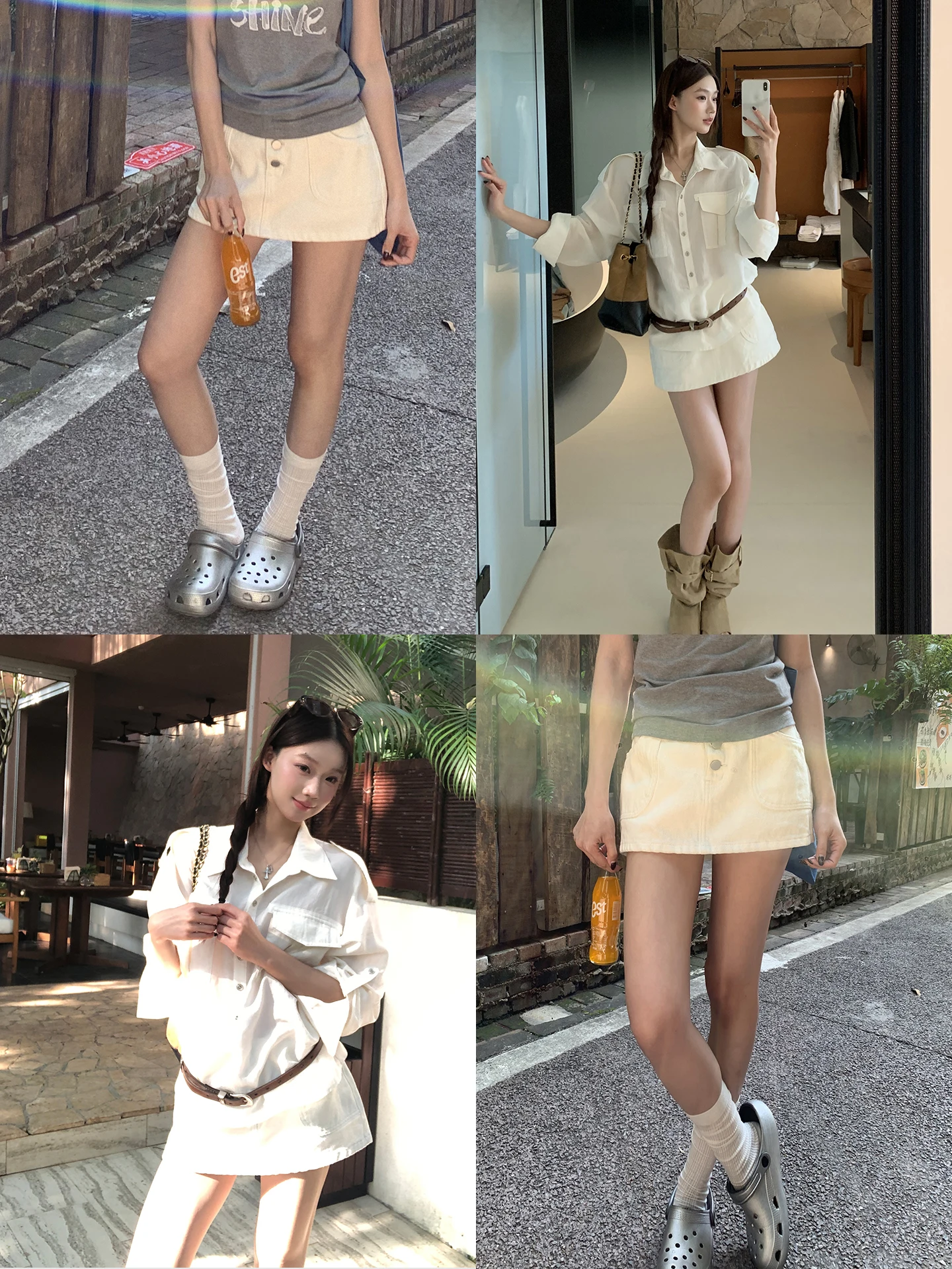 White Cotton A-Line Skirt Women's Summer Slimming Short Skirt Low Waist Casual Style Pure Cotton Half-length Skirt
White Cotton A-Line Skirt Women's Summer Slimming Short Skirt Low Waist Casual Style Pure Cotton Half-length Skirt