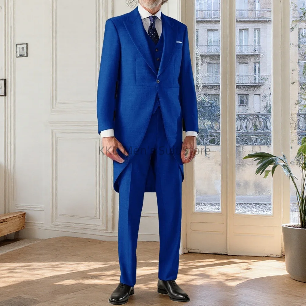 Royal Blue Men's Swallowtail Suit 3 piece Father's wedding suit costume homme mariage Male Clothing Outfit Tailor made set
Royal Blue Men's Swallowtail Suit 3 piece Father's wedding suit costume homme mariage Male Clothing Outfit Tailor made set