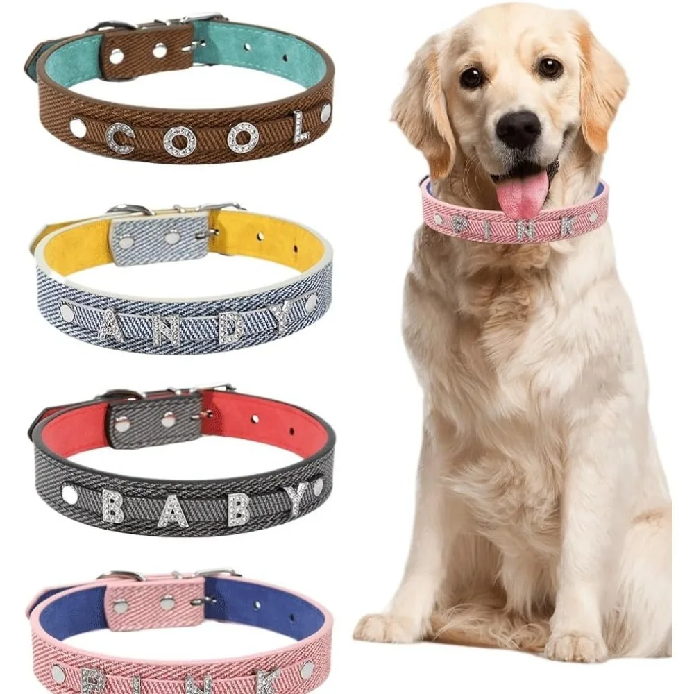 Customizable Faux Leather Dog Collar with Name Personalized Sparkling Rhinestone Name Pet Collar for Cats Dogs
Customizable Faux Leather Dog Collar with Name Personalized Sparkling Rhinestone Name Pet Collar for Cats Dogs