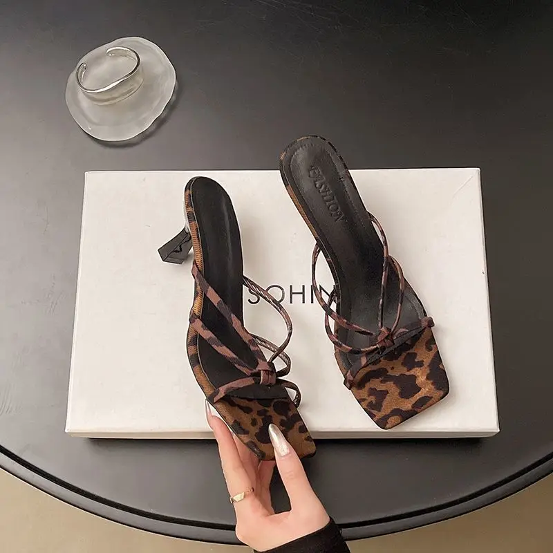 Summer Women High Heels Square Head Open Toe Slippers Leopard Print Sexy Narrow Party Shoes Elegant Fashion Women Shoes New 2026
Summer Women High Heels Square Head Open Toe Slippers Leopard Print Sexy Narrow Party Shoes Elegant Fashion Women Shoes New 2026