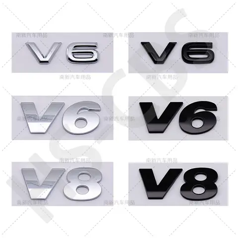 ABS V6 V8 Automobile Displacement Logo For VW Volkswagen Car Styling Rear Trunk Stickers Emblem Tailgate Decal Car Accessories