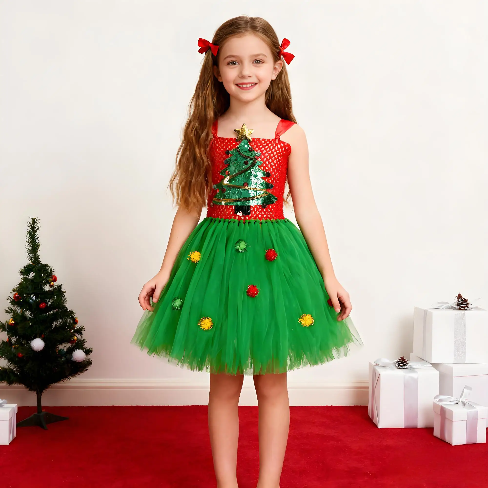 Sparkly Christmas Elf Tutu Dress for Girls Santa Claus Costumes for Kids Birthday Halloween Outfit Children Xmas Holiday Clothes
Sparkly Christmas Elf Tutu Dress for Girls Santa Claus Costumes for Kids Birthday Halloween Outfit Children Xmas Holiday Clothes