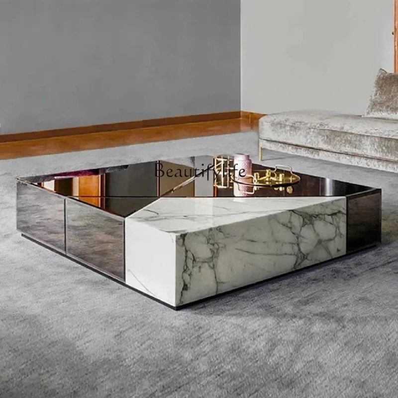 XL Italian Light Luxury Square Living Room Home Small Apartment Glass Mirror-Surface Tea Table
XL Italian Light Luxury Square Living Room Home Small Apartment Glass Mirror-Surface Tea Table