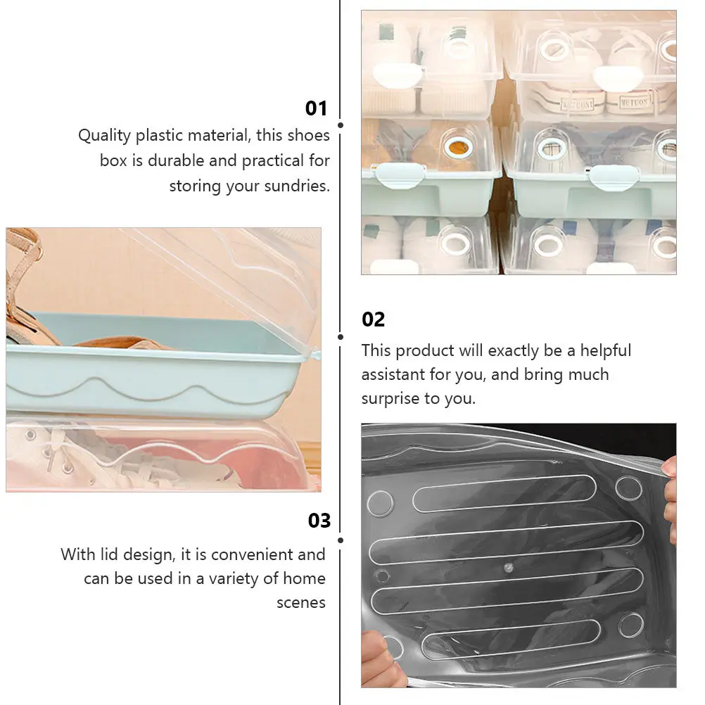 1pc Transparent Shoe Box Thickened Plastic Storage Container For High Heels Socks Organizer Stackable Moisture Proof Dust
1pc Transparent Shoe Box Thickened Plastic Storage Container For High Heels Socks Organizer Stackable Moisture Proof Dust