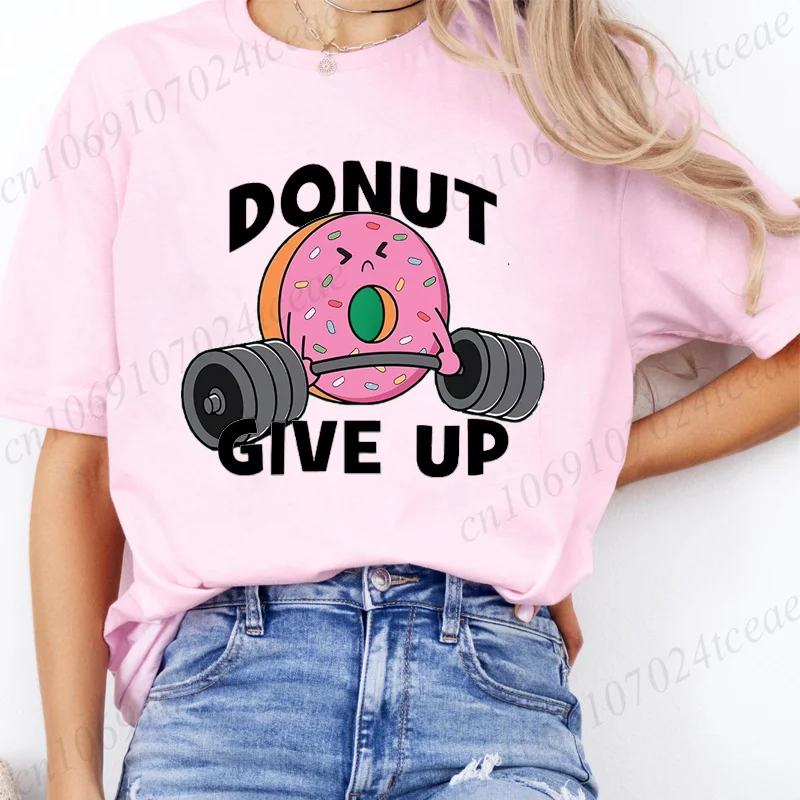 Doughnut Weightlifting Donut Give Up Girl T-Shirt Summer Tee Shirt Gym Lifting Gymer Cartoon Casual Popular Tshirt Vigor Leisure
Doughnut Weightlifting Donut Give Up Girl T-Shirt Summer Tee Shirt Gym Lifting Gymer Cartoon Casual Popular Tshirt Vigor Leisure