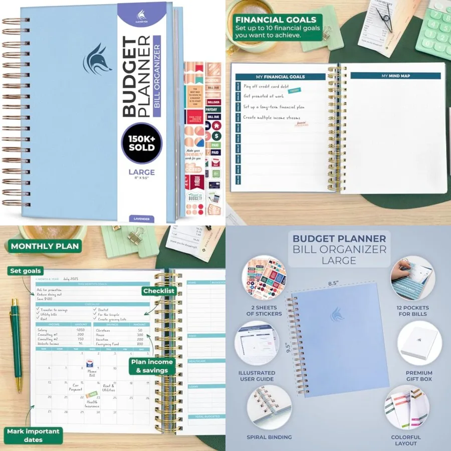 Budget Planner Monthly Bill Organizer With Pockets. Expense Tracker, Budgeting Journal Financial Book. Large, 8x9.5
Budget Planner Monthly Bill Organizer With Pockets. Expense Tracker, Budgeting Journal Financial Book. Large, 8x9.5