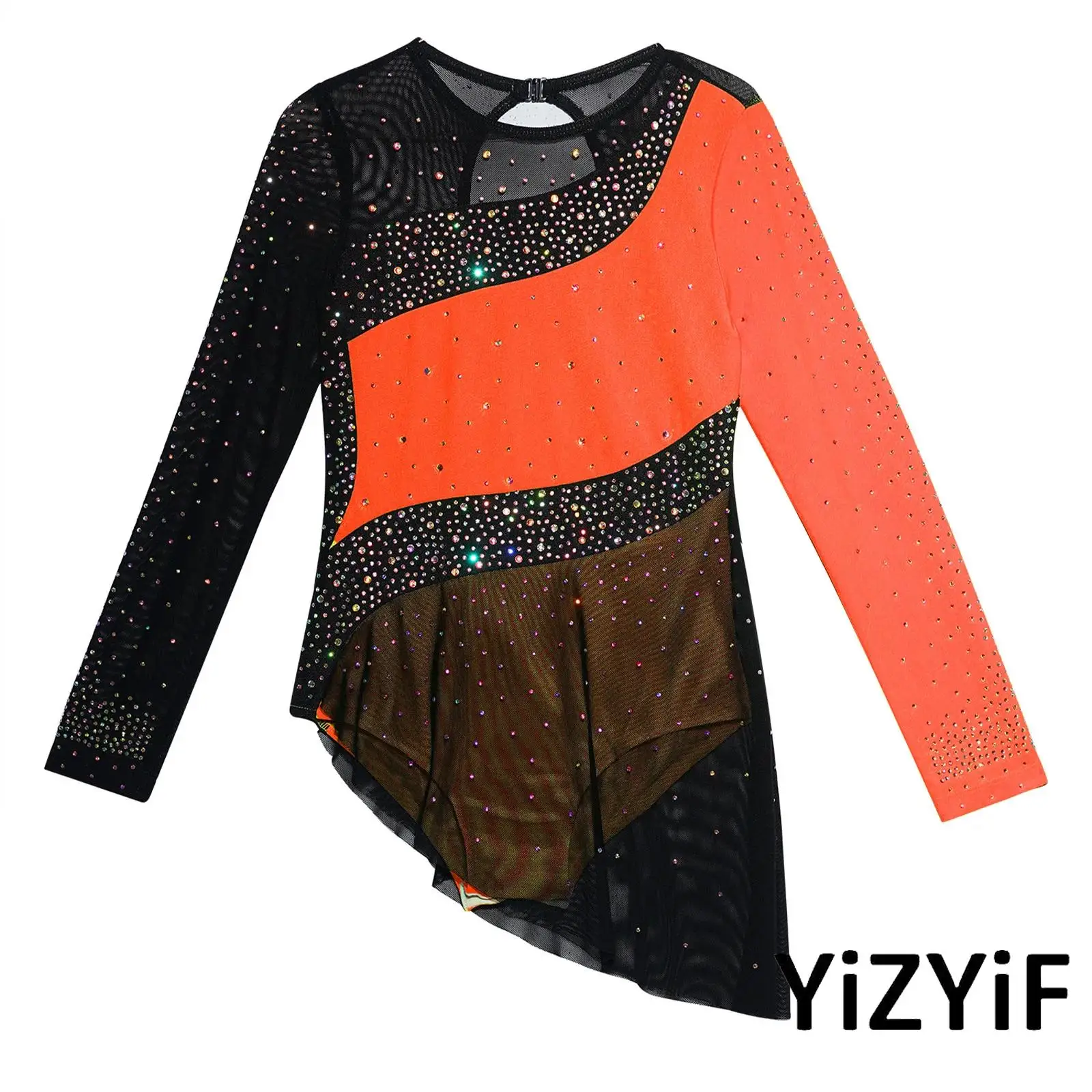 Kids Girls Lyrical Contemporary Dance Costume Sparkling Rhinestones Sheer Mesh Long Sleeve Dress Rumba Latin Dance Dress
Kids Girls Lyrical Contemporary Dance Costume Sparkling Rhinestones Sheer Mesh Long Sleeve Dress Rumba Latin Dance Dress