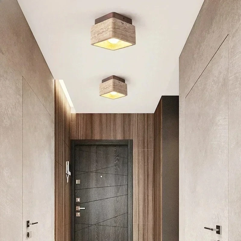 Wabi Sabi Square Stone Travertine Ceiling Lamp for Wood Ceiling Indoor Lighting Fixture Bedroom Corridor Foyer Hallway Walnut
Wabi Sabi Square Stone Travertine Ceiling Lamp for Wood Ceiling Indoor Lighting Fixture Bedroom Corridor Foyer Hallway Walnut