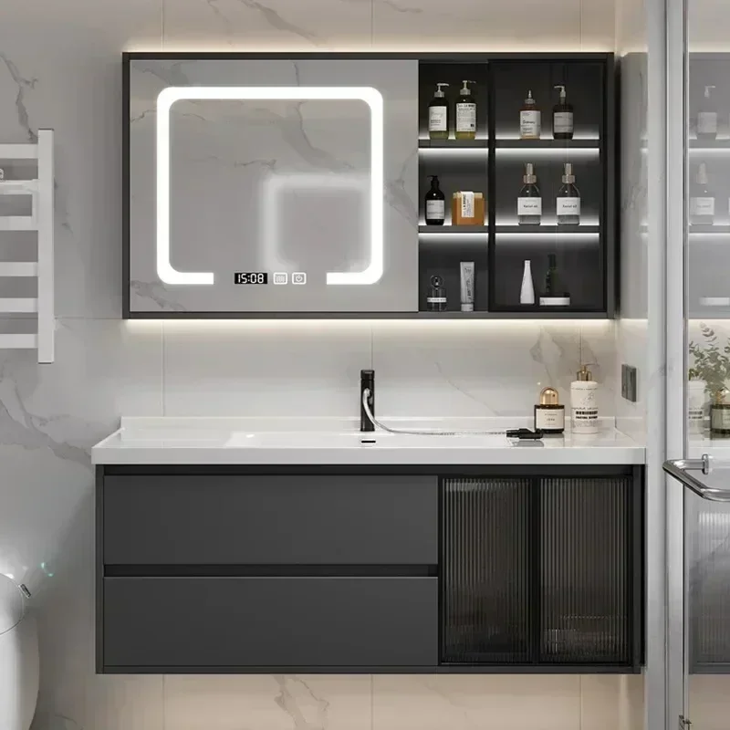 Bathroom Furniture Cabinet Integrated Basin Smart Bathroom Toilet Black Bathroom Storage Cabinets Set With Mirror Home Furniture
Bathroom Furniture Cabinet Integrated Basin Smart Bathroom Toilet Black Bathroom Storage Cabinets Set With Mirror Home Furniture