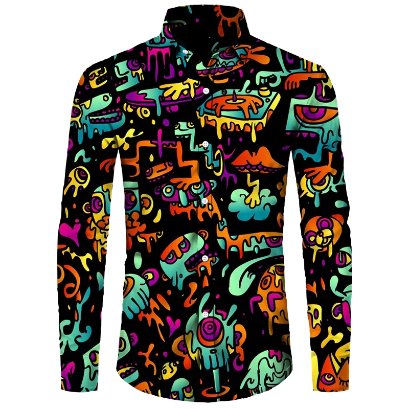 Hand-painted Illustration Printed Casual And Cute Men's Long Sleeved Shirts Daily Pairing With Men's Clothing Long Sleeved Tops
Hand-painted Illustration Printed Casual And Cute Men's Long Sleeved Shirts Daily Pairing With Men's Clothing Long Sleeved Tops
