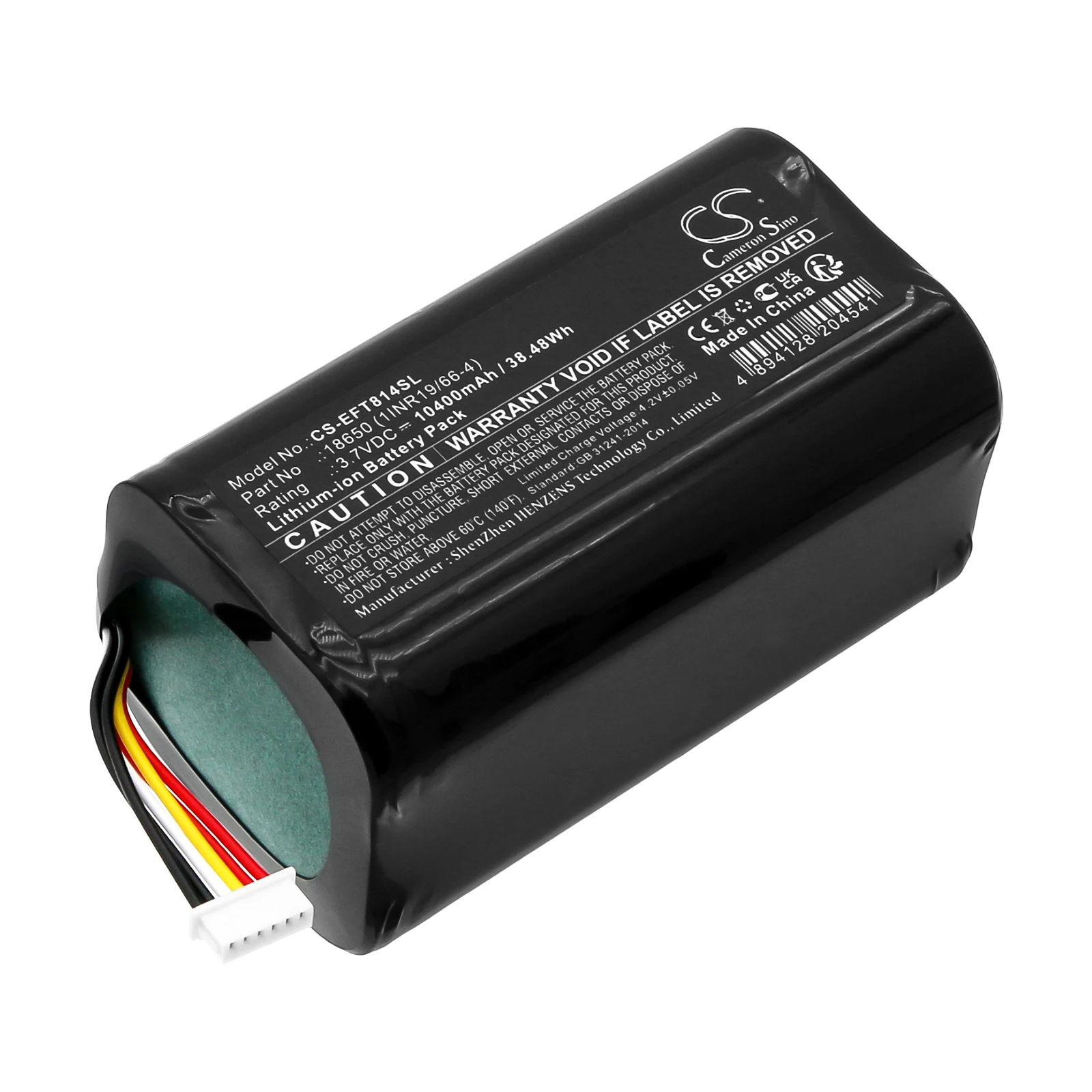 Сменный аккумулятор CS для Eufy T8140R, Cam 2 Pro 18650 (1INR19/66-4), 10400 мАч/8,48 Втч, камера домашней безопасности
Сменный аккумулятор CS для Eufy T8140R, Cam 2 Pro 18650 (1INR19/66-4), 10400 мАч/8,48 Втч, камера домашней безопасности